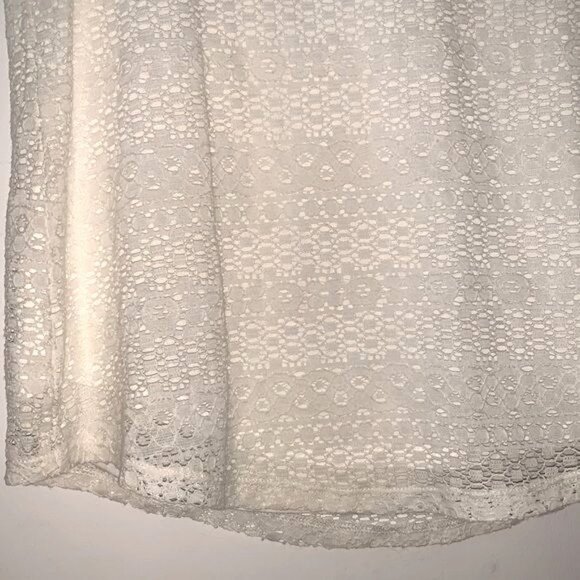 Leo & Nicole Womens Off-White Lace Short Sleeve Top Size Small - Picture 8 of 11